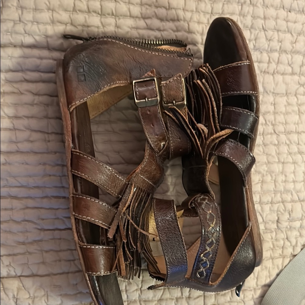 Womens Brown Leather Sandals